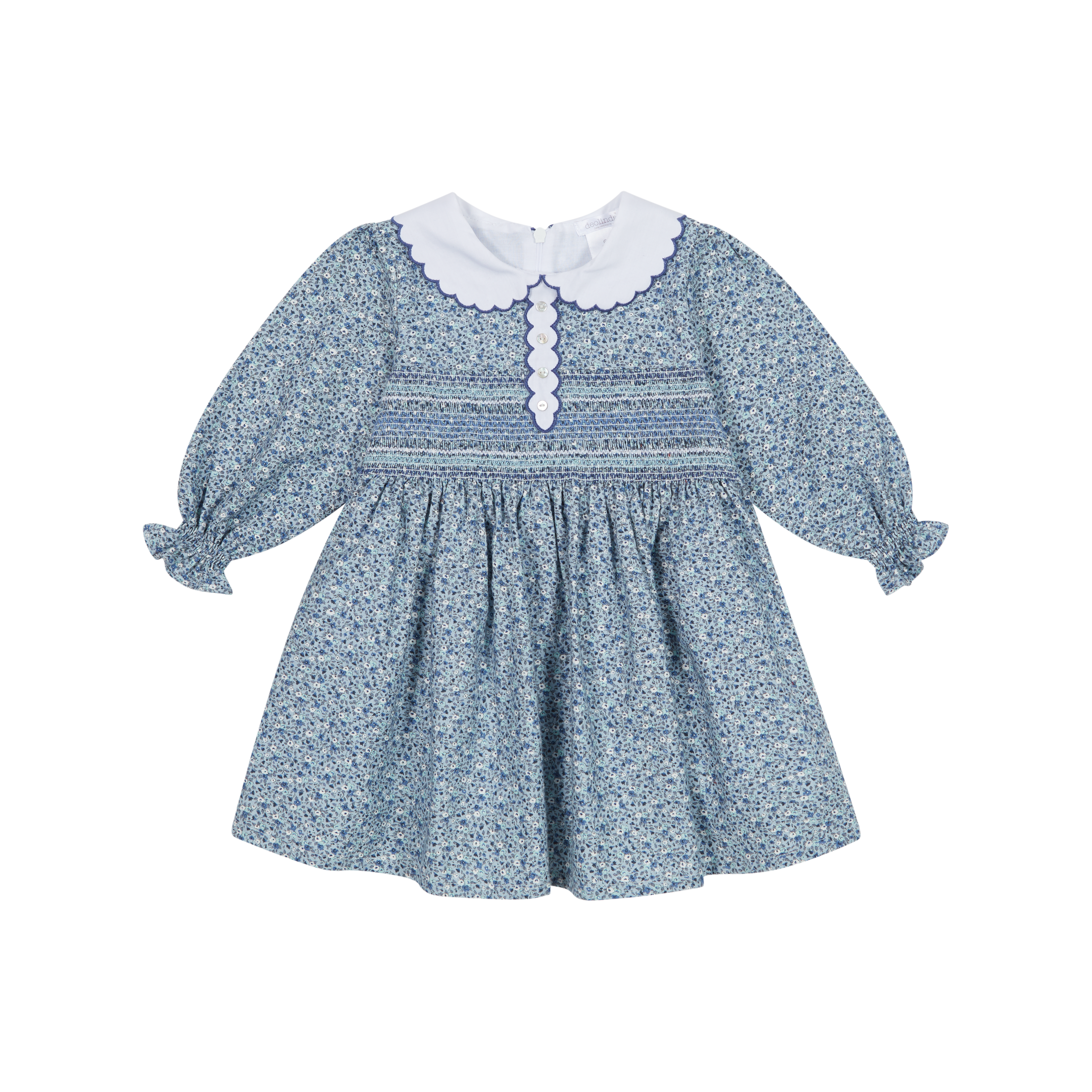 Dress - Blue Smocked