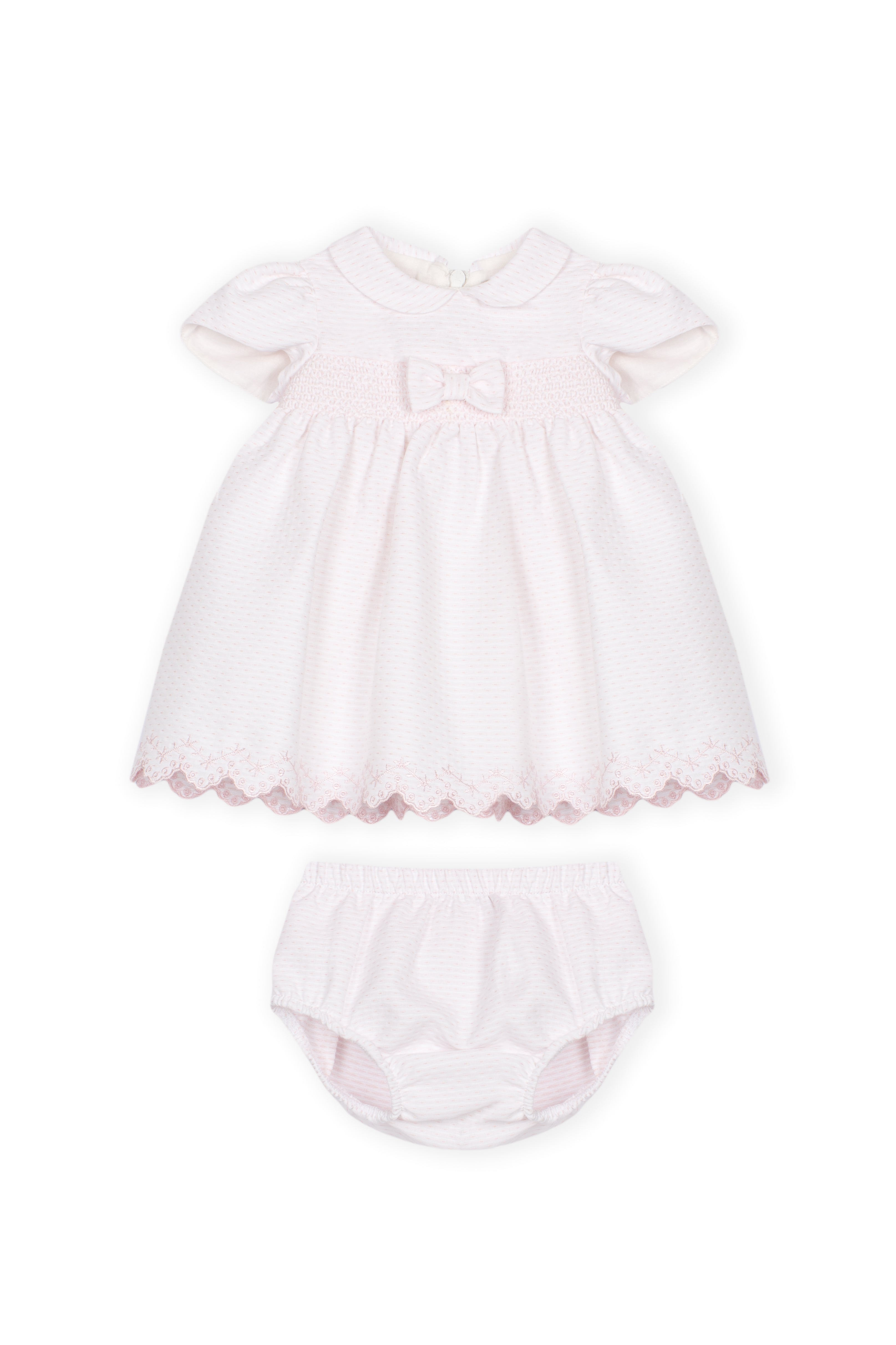 Kleid - Rosa, gesmokt mit Schleife
