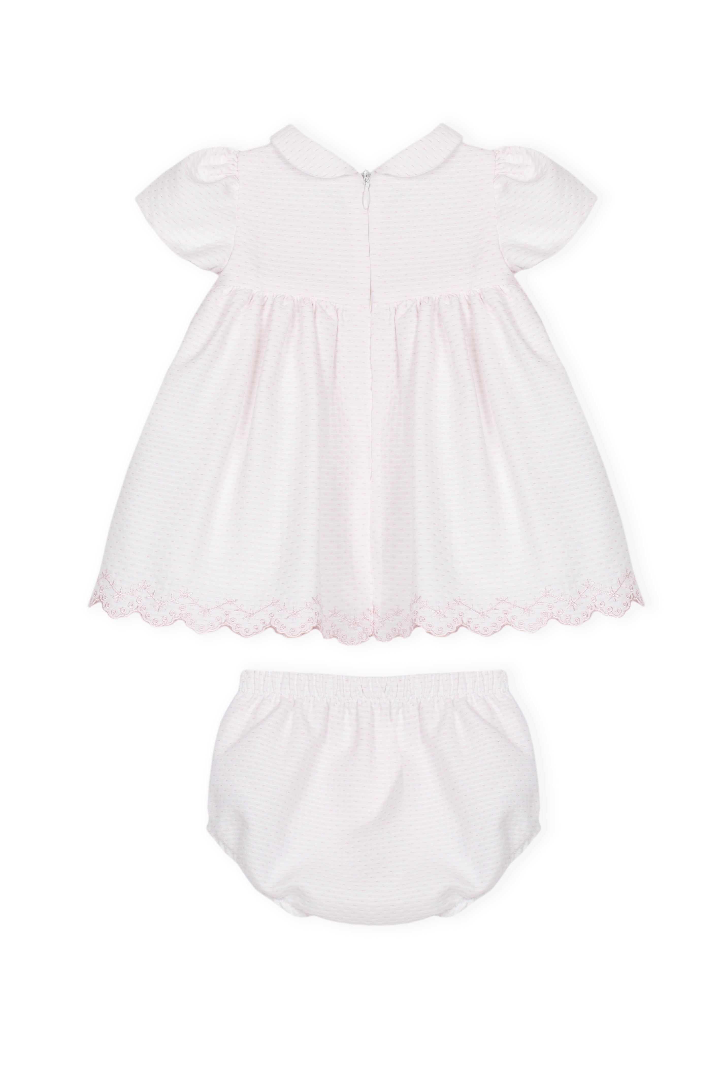Kleid - Rosa, gesmokt mit Schleife