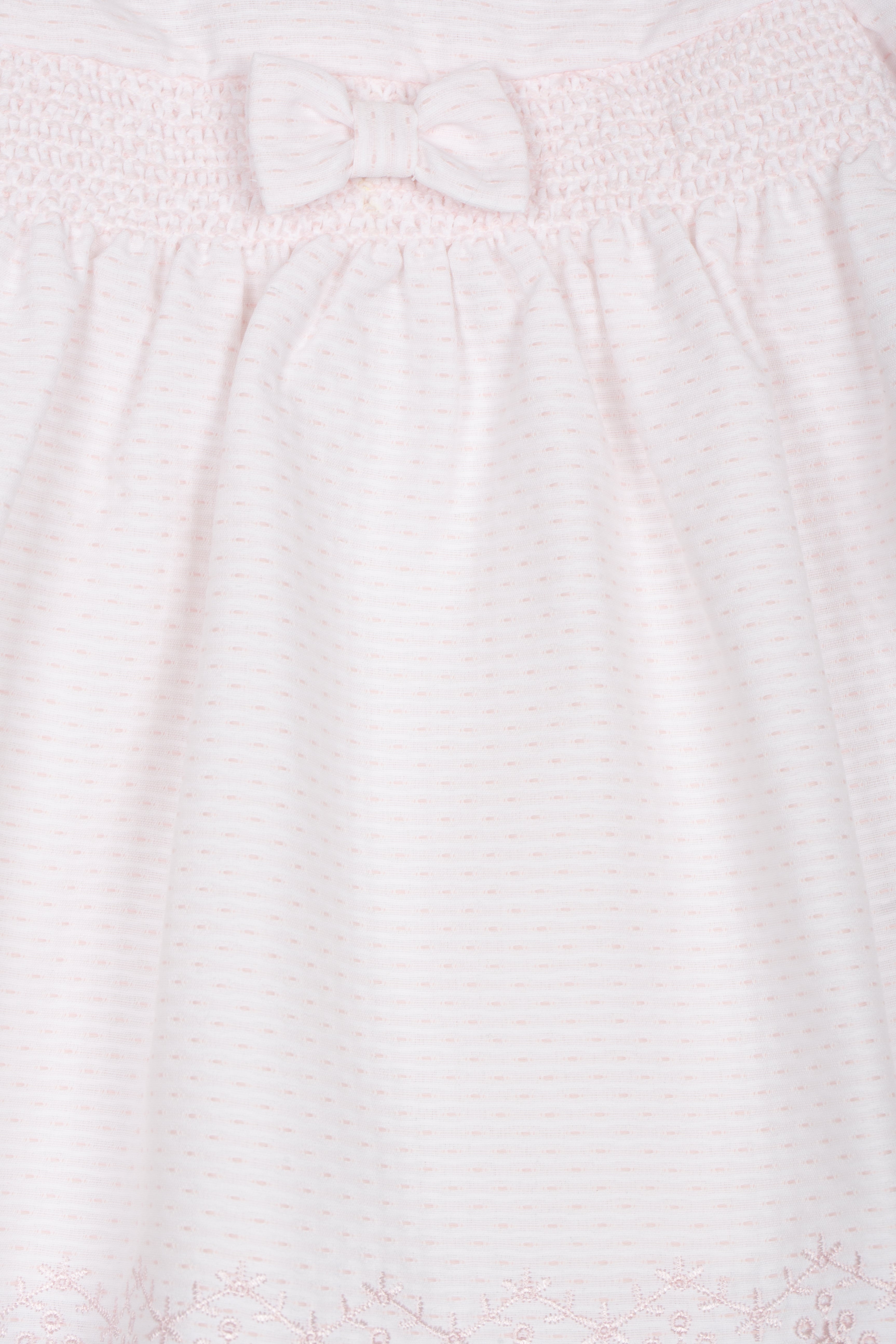 Kleid - Rosa, gesmokt mit Schleife