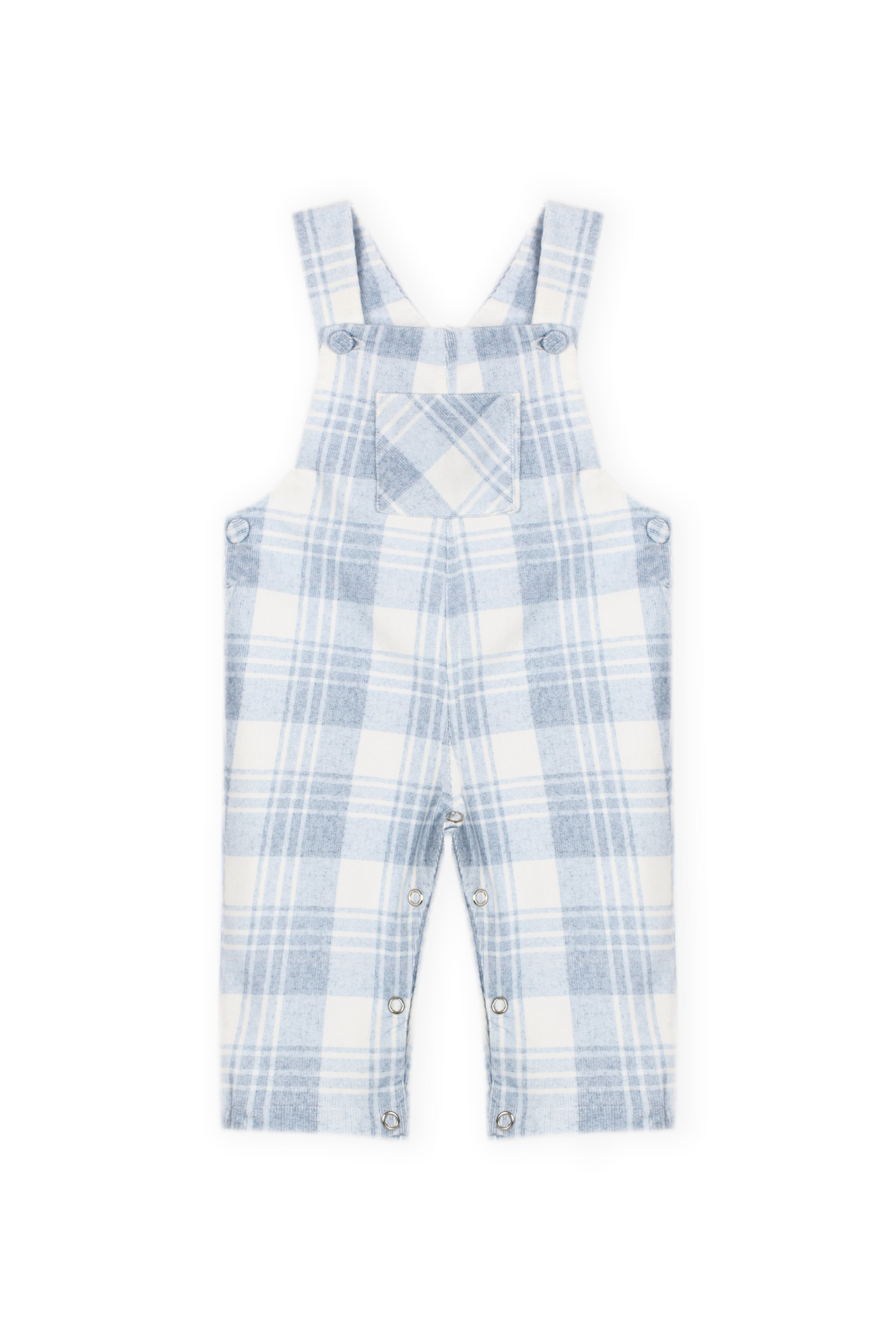 Dungarees - Pale Blue Check Corduroy