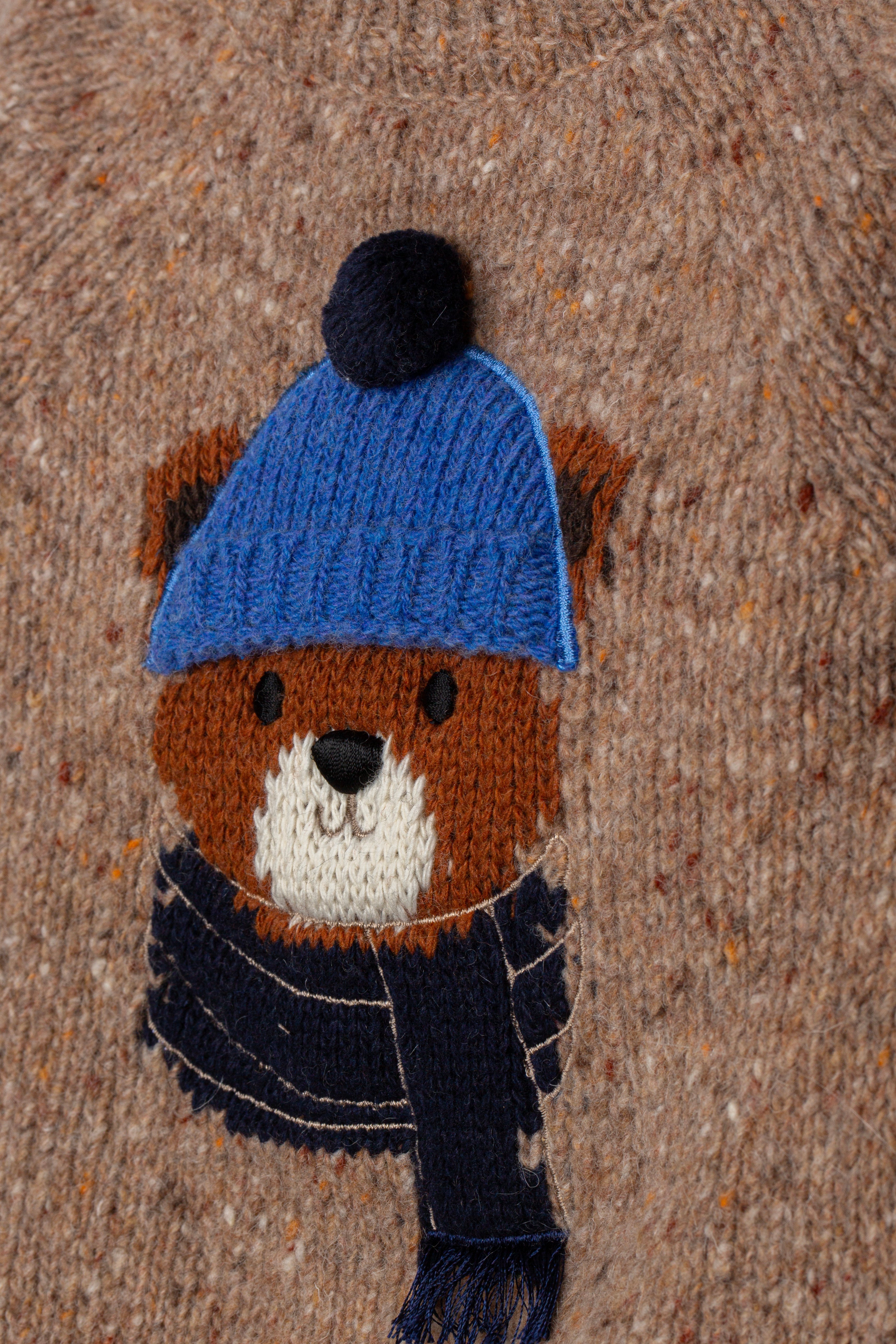 Wool Jumper - Teddy Bear Bobble Hat