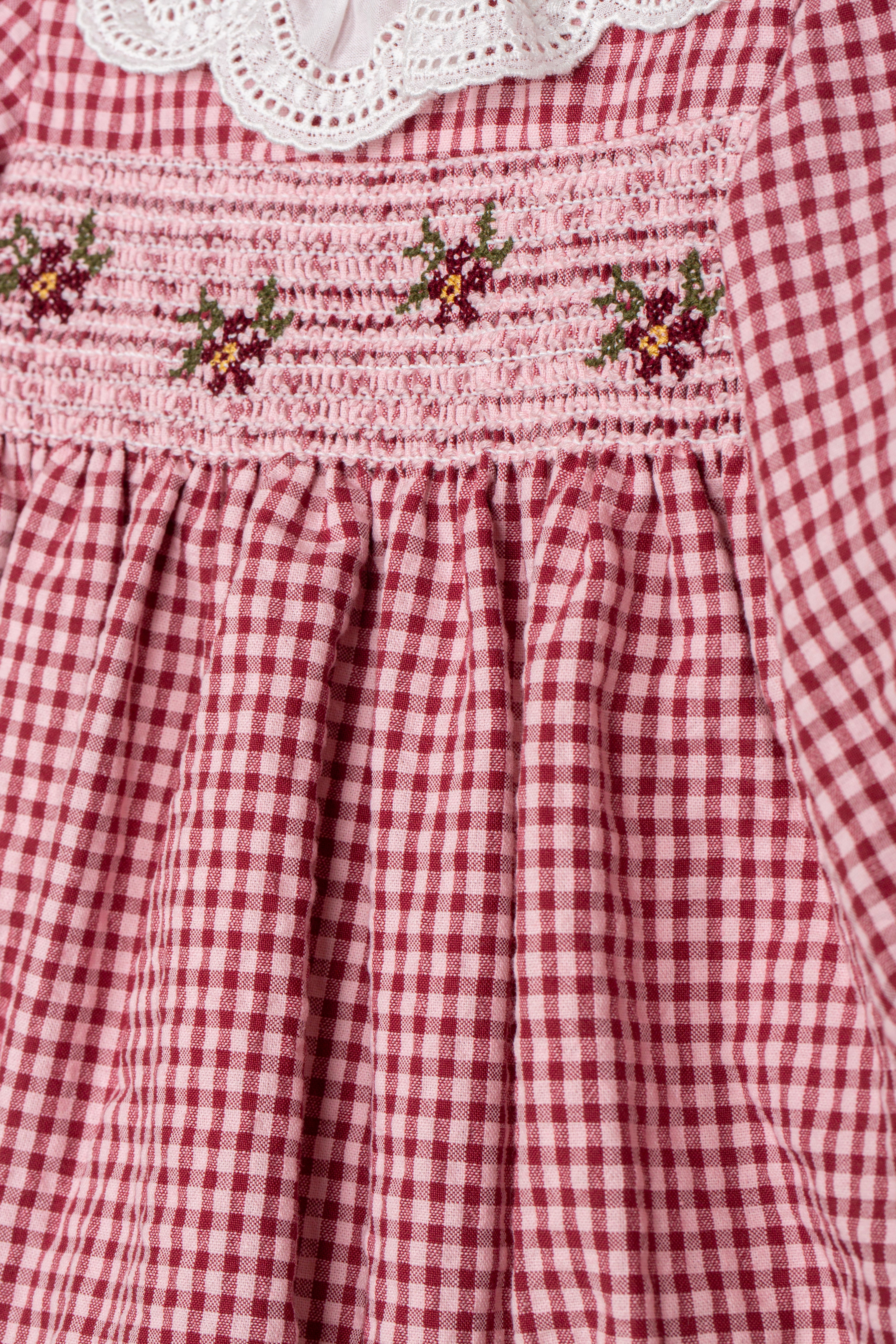 Romper - Red Check Berries