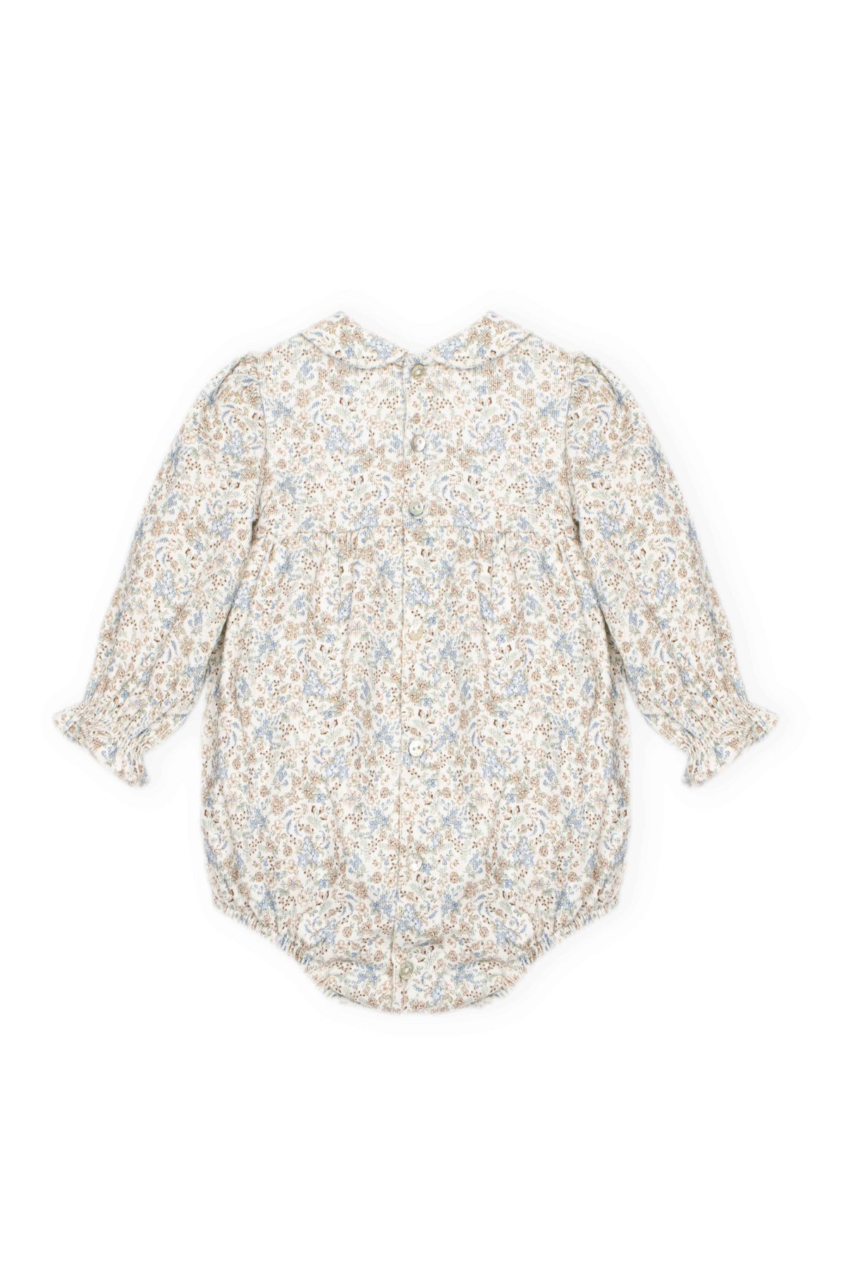 Romper - Pale Blue Floral Corduroy