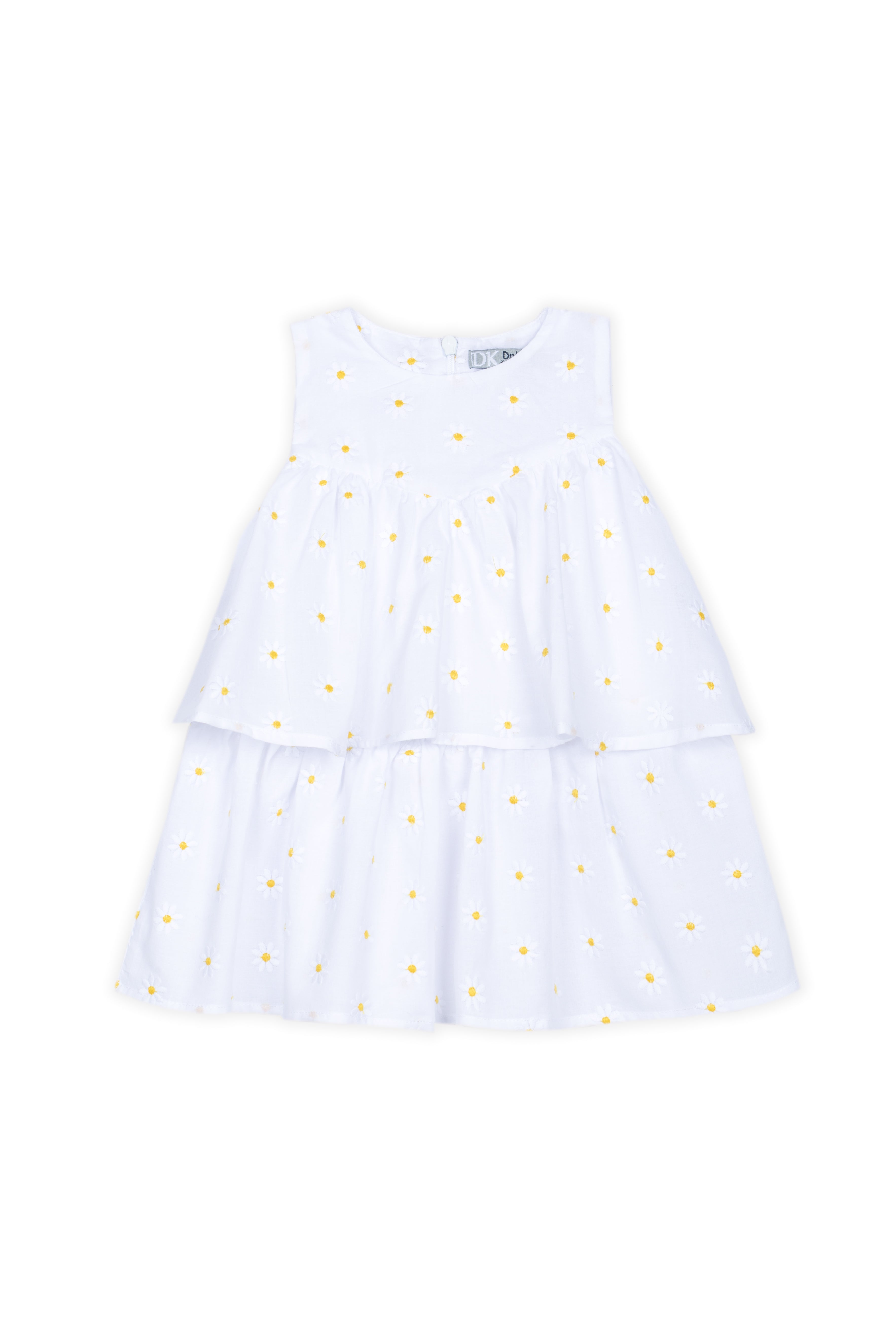 Kleid - Weiße Baumwolle mit Gänseblümchen