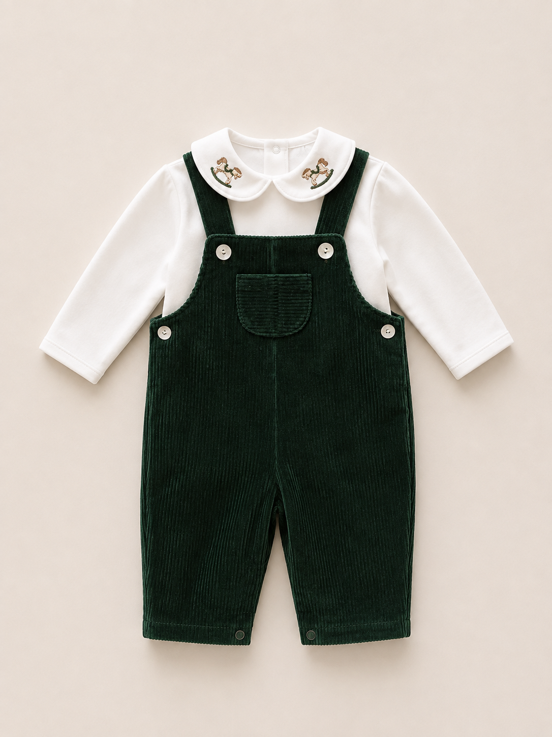 Dungarees & Bodysuit Set - Rocking Horse - Over The Moon