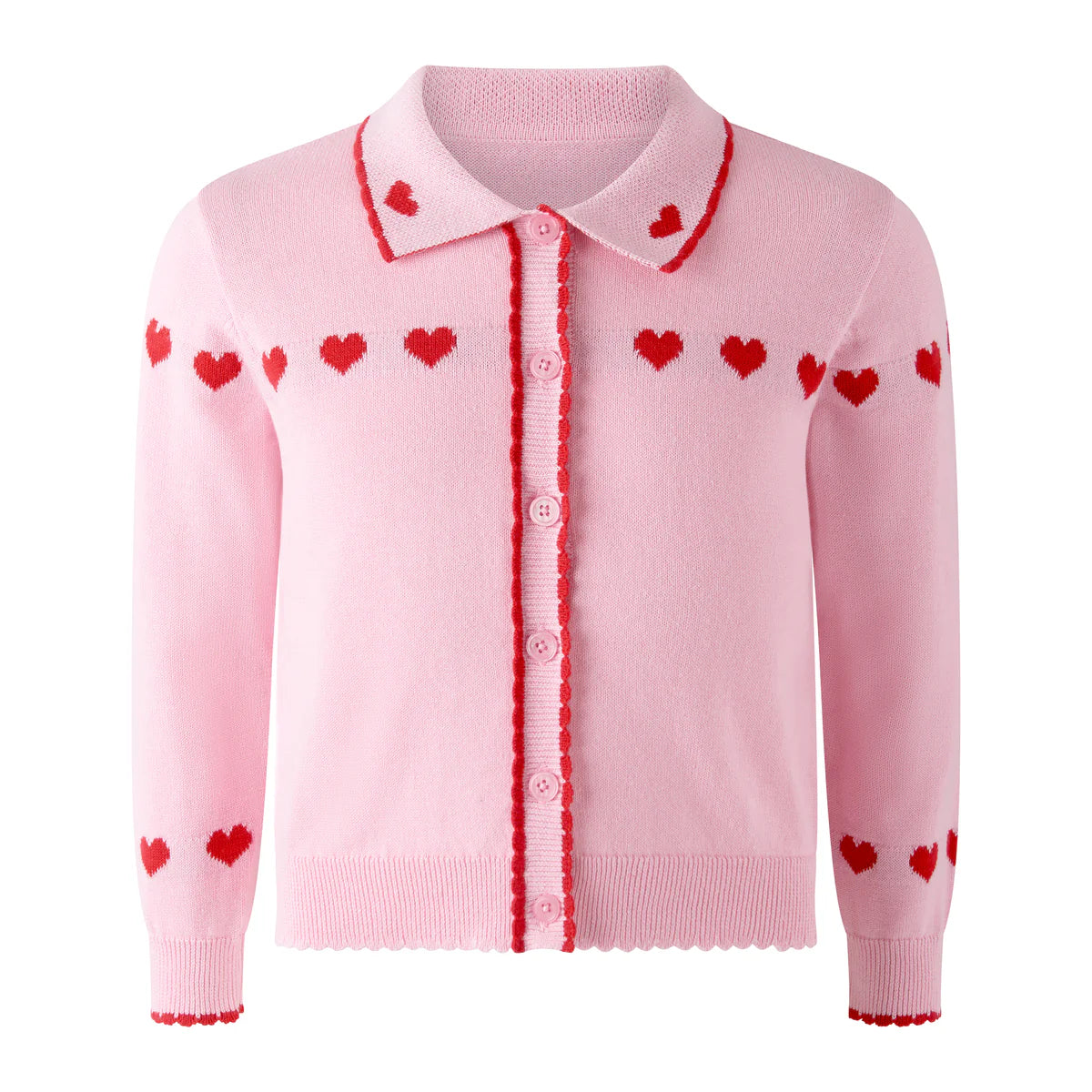 Strickjacke – Herz-Intarsie