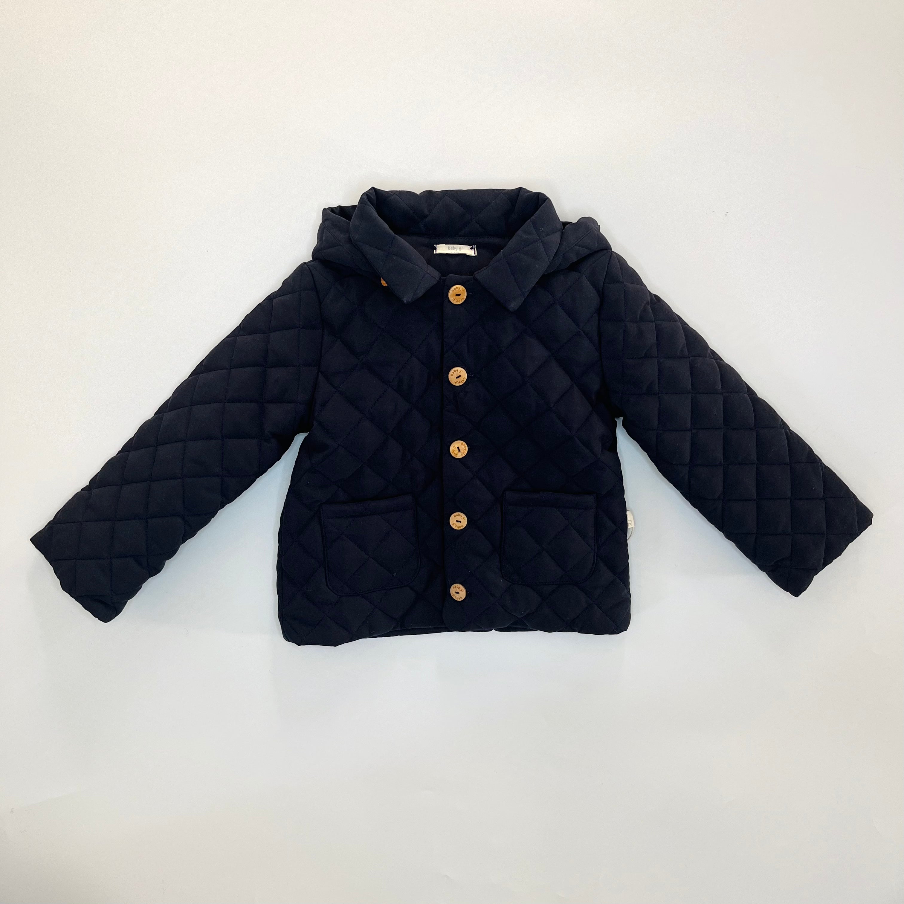 Jacke – Dunkelblau, gepolstert, mit abnehmbarer Kapuze