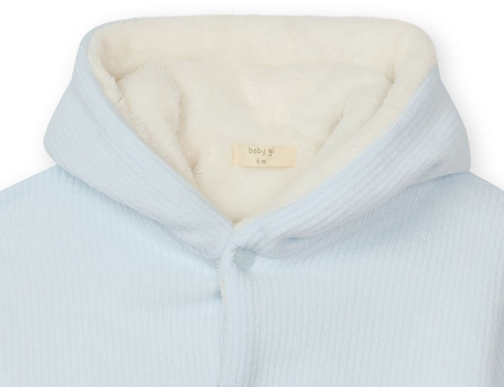 Baby Jacket - Powder Blue Ribbed