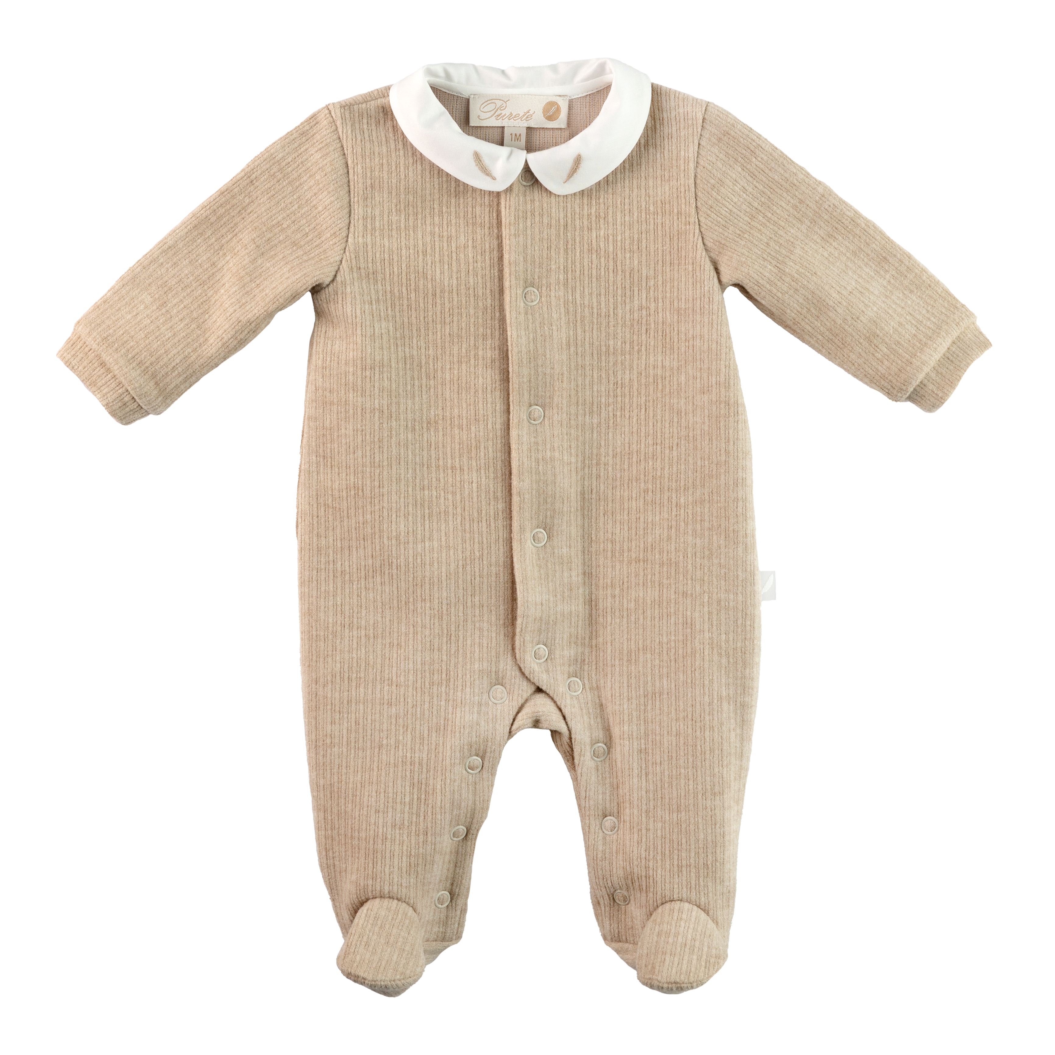 Strampler – Taupe Feder