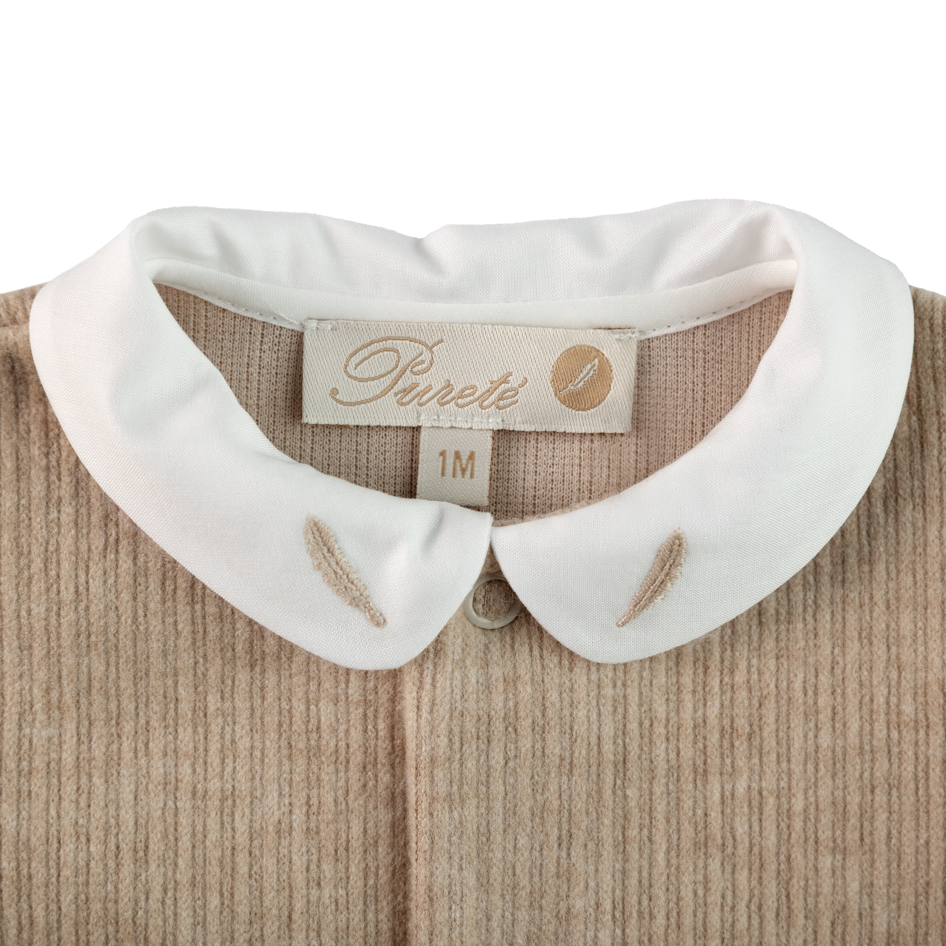 Strampler – Taupe Feder