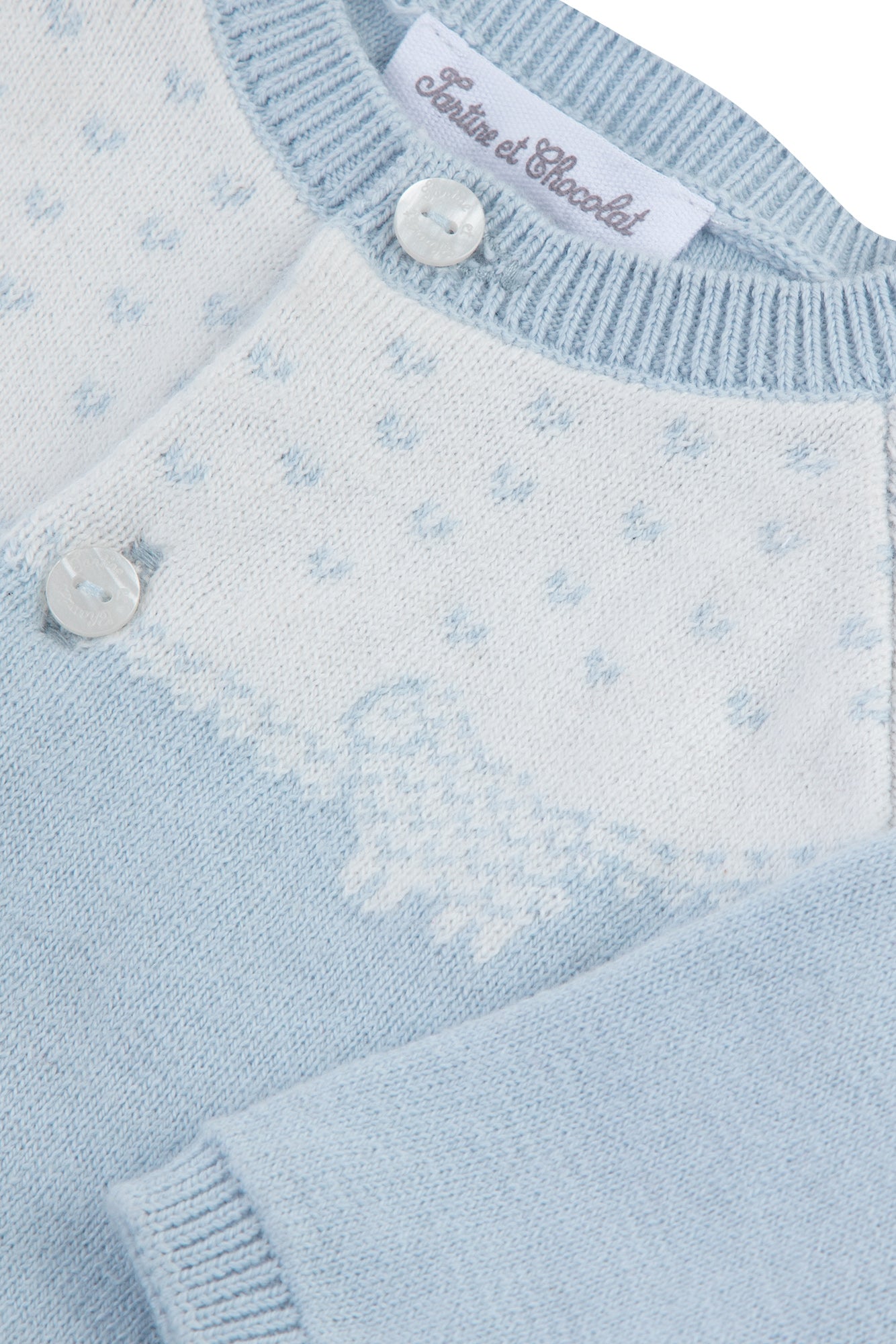 Cardigan - Blue Illustration sheep Grey Blue / 6M
