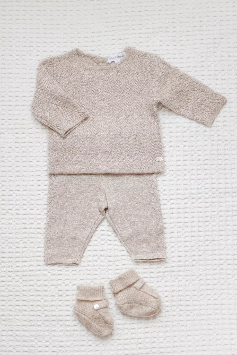 Kaschmir-Set – Beige Strick