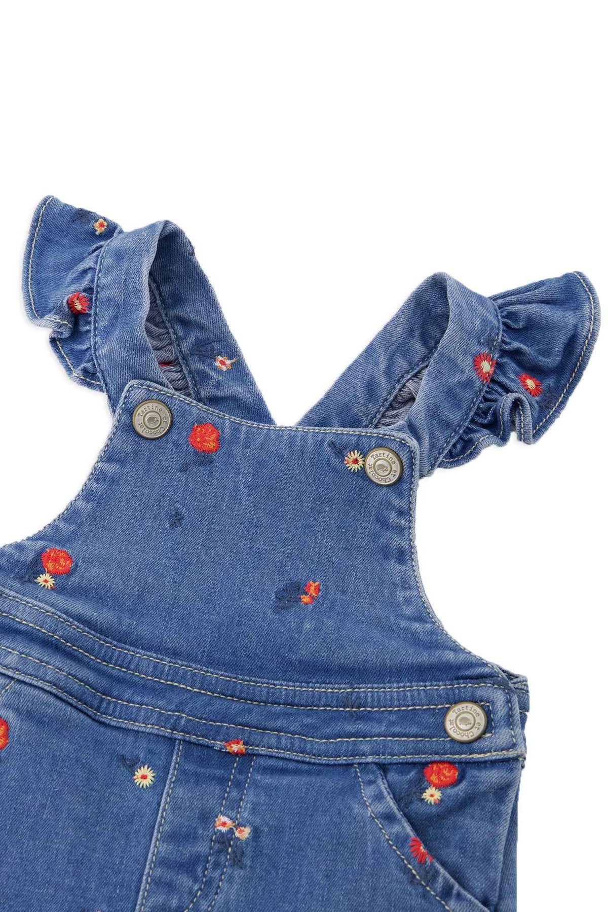Dungaree - Embroidered Flowers - Over The Moon