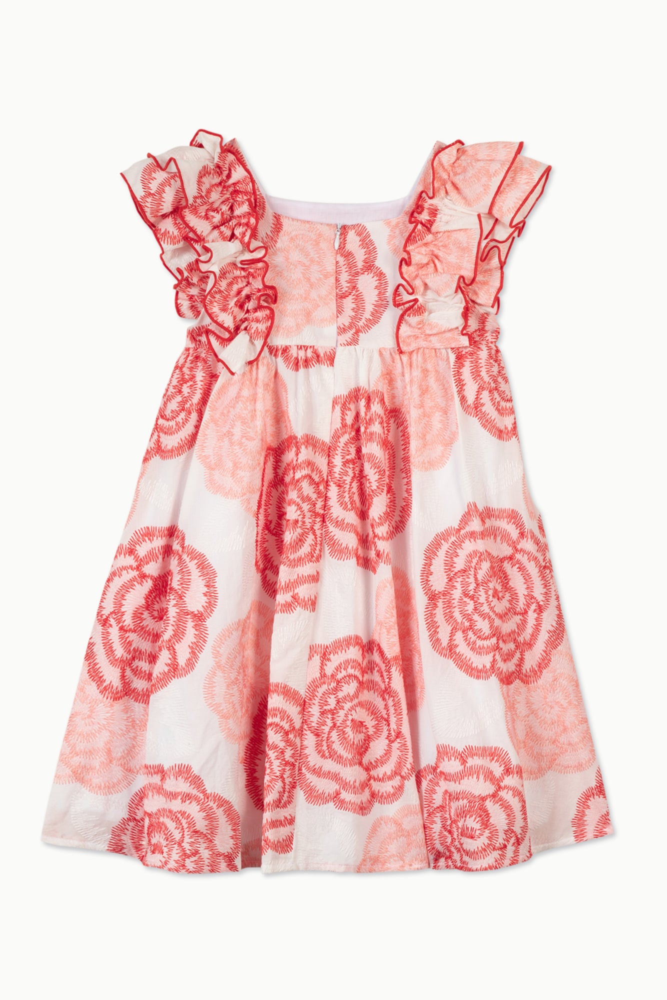 Dress - Pale pink flowery Ruffles Dragee / 5Y