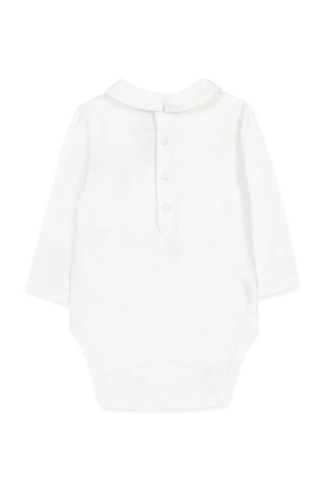 Bodysuit - Pointed Collar Embrodery Dog Ivory / 6M