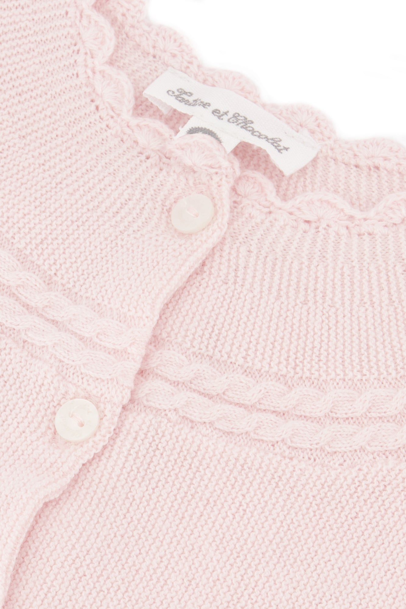 Cardigan - Pale Pink Scallop Pale Rose / 1M