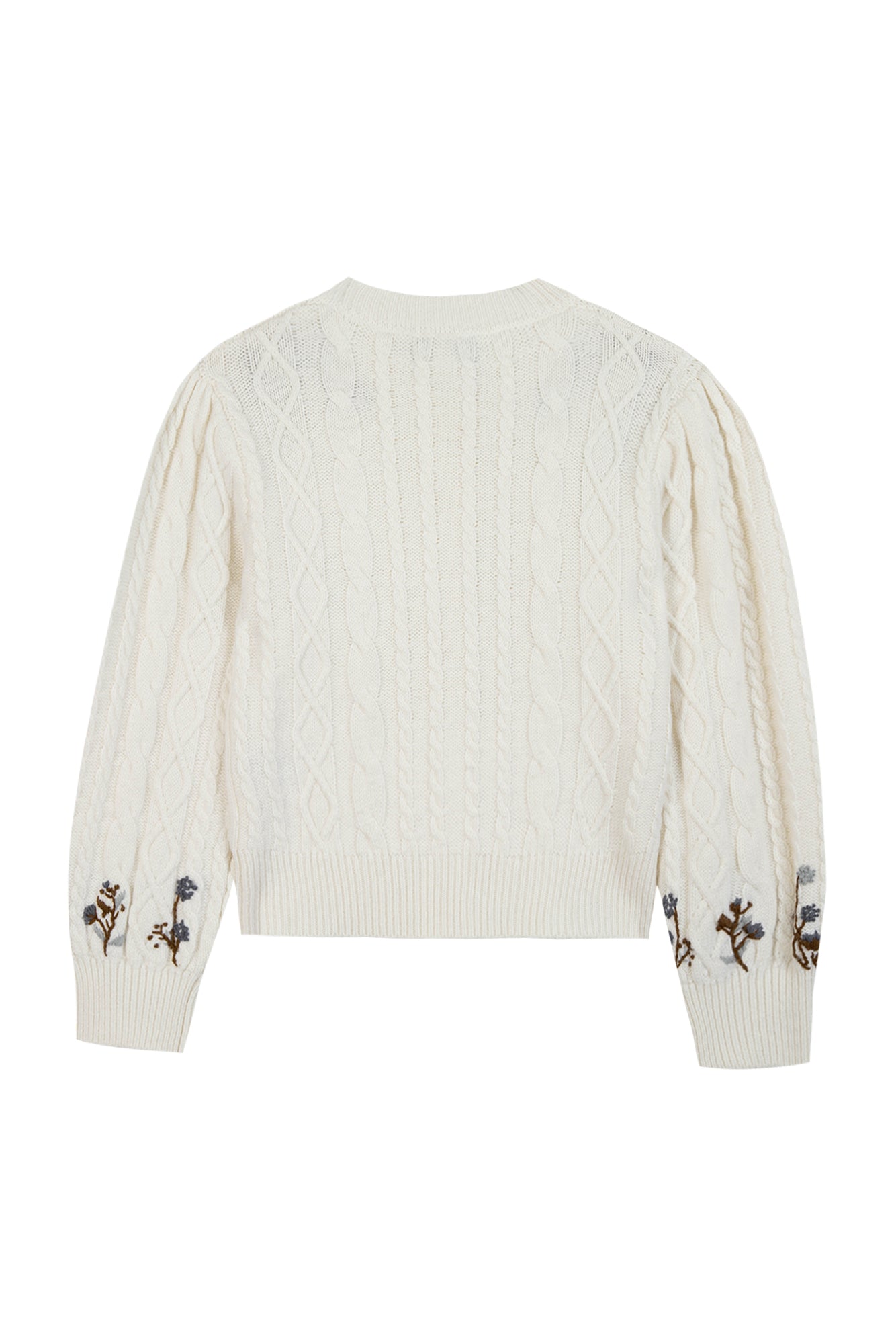 AW24 Cardigan - Ecru Flower Embroidery Ivory / 4Y