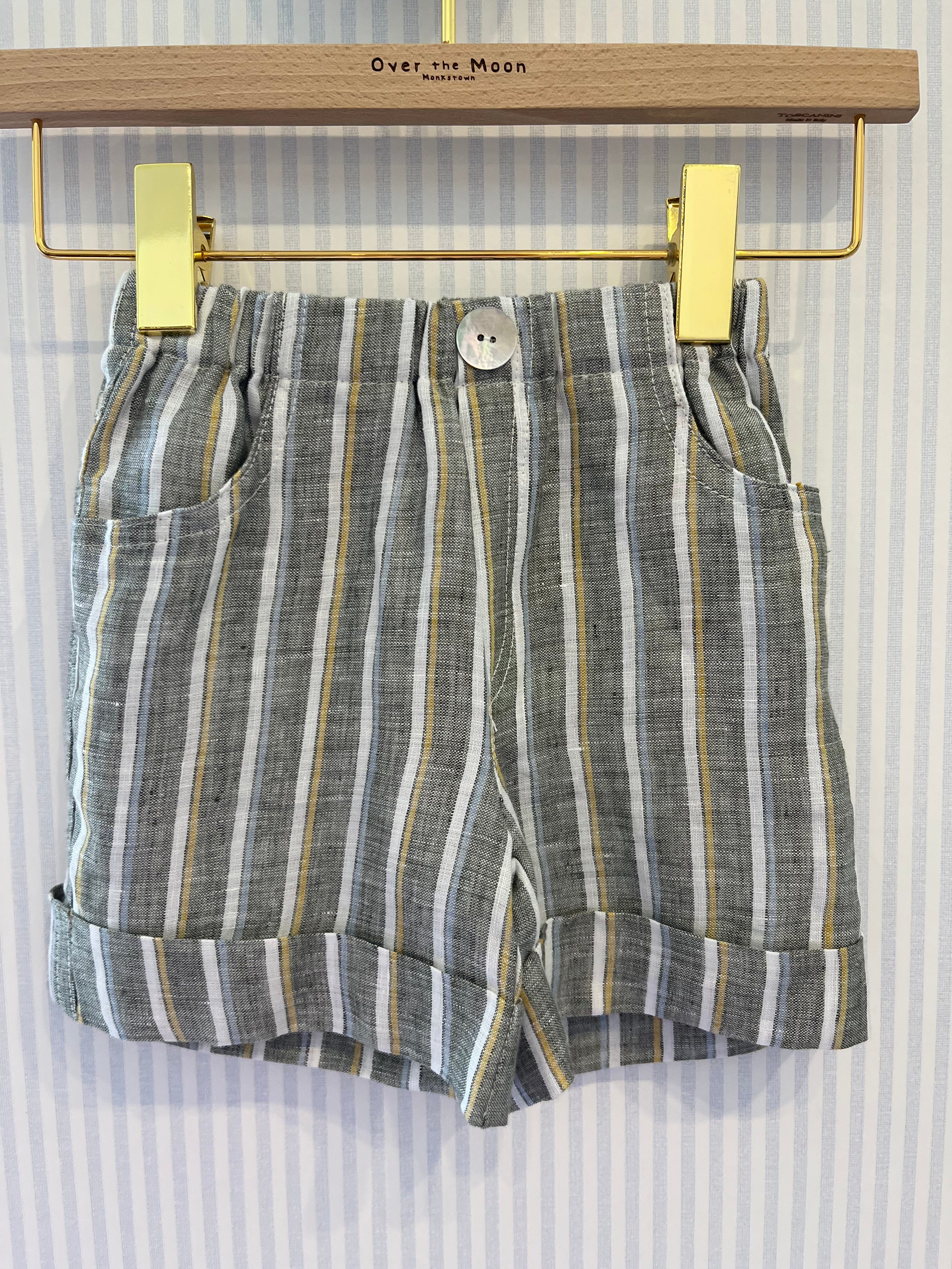 Shorts & T-Shirt Set - Green Wide Stripe