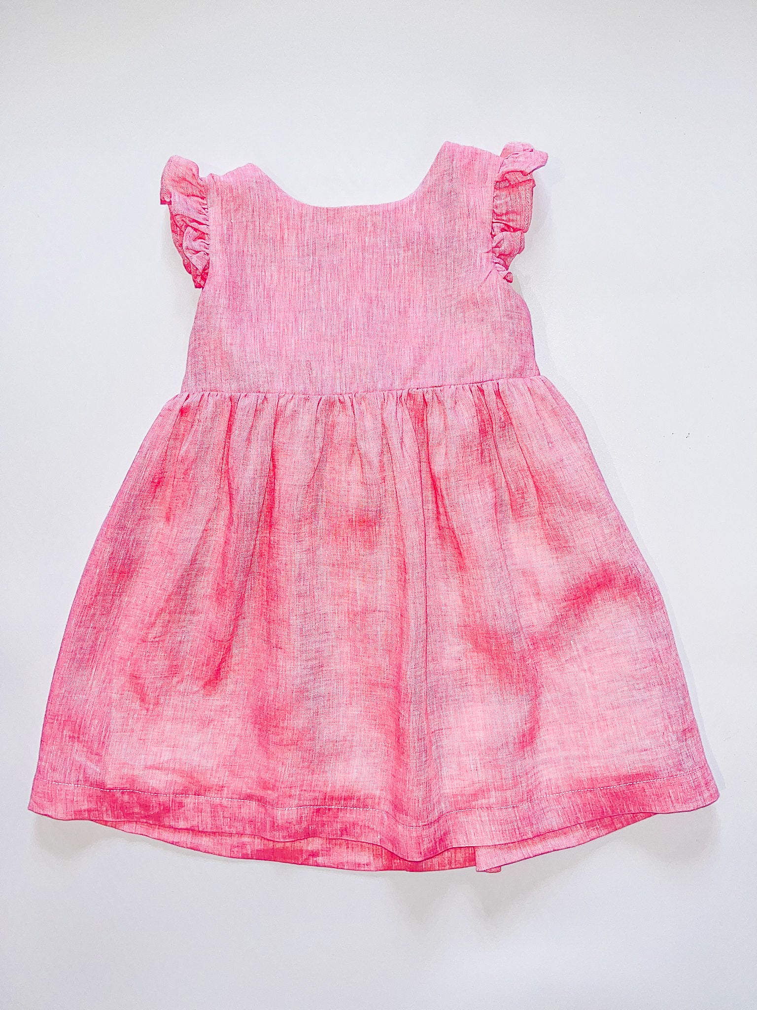 Kleid – Korallenfarbenes Leinen