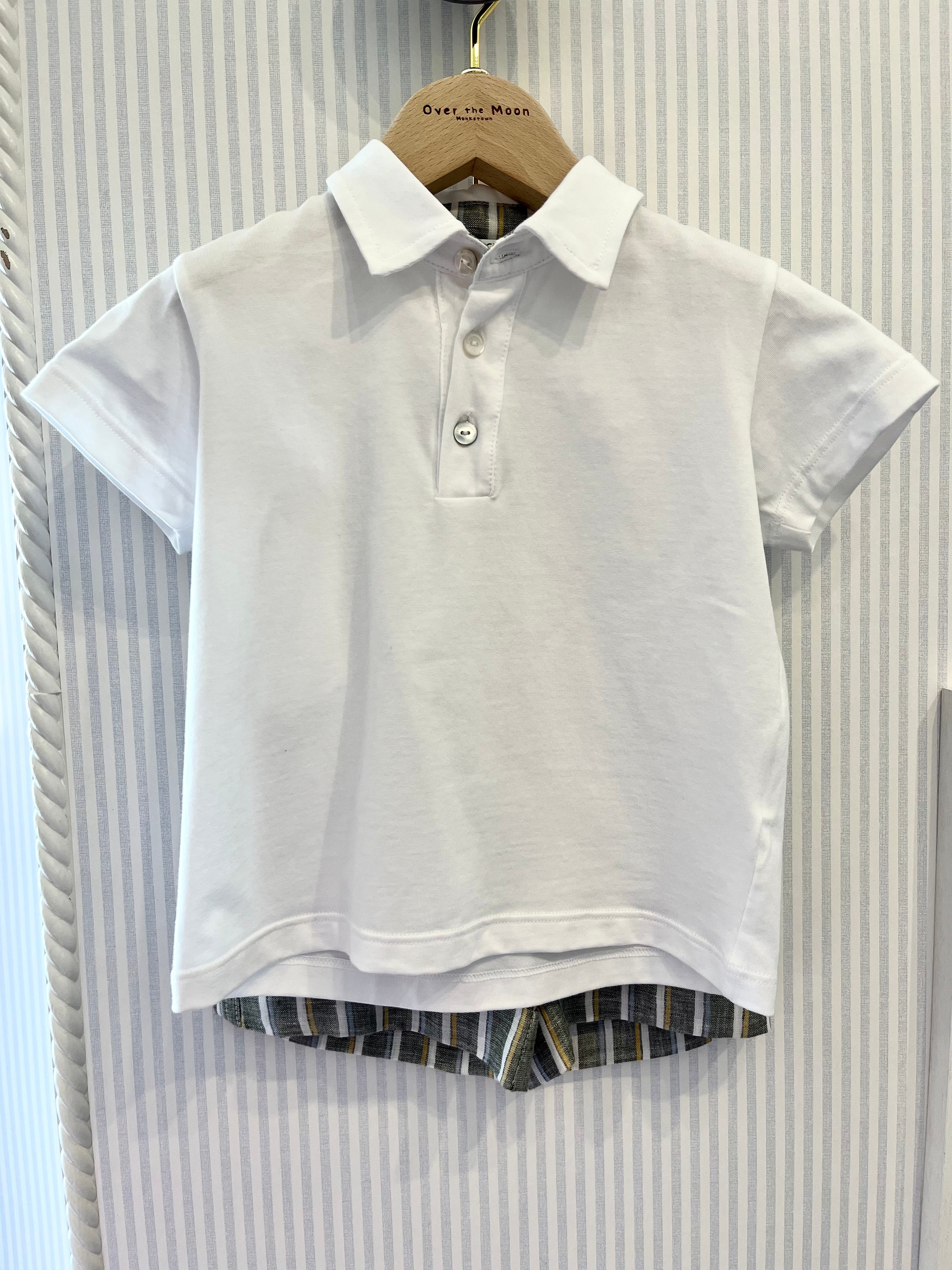 Shorts & T-Shirt Set - Green Wide Stripe