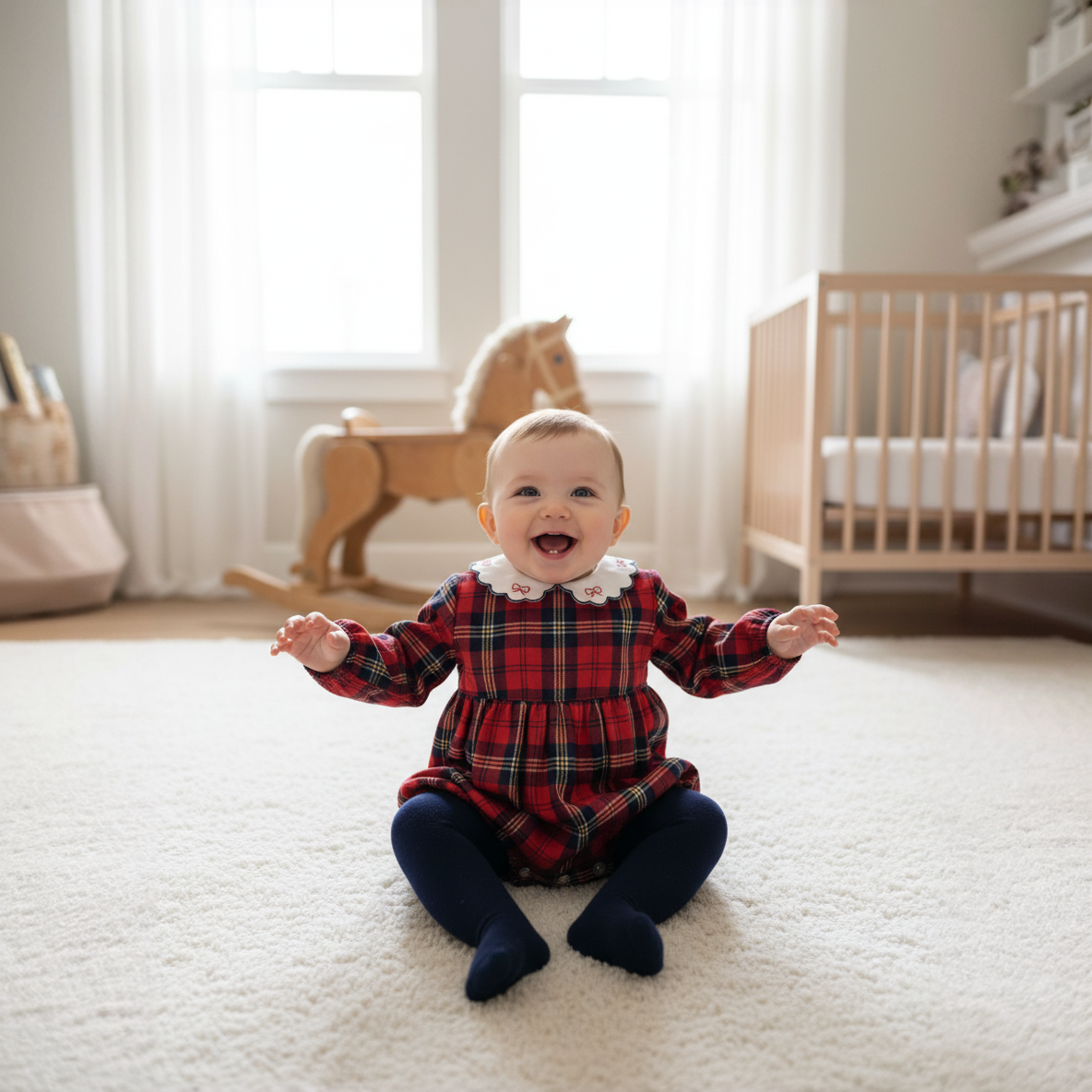 Romper - Ceci Red Tartan - Over The Moon