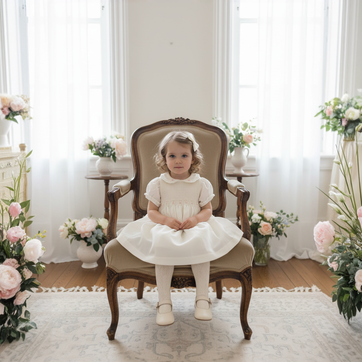 Kleid – Winterrose, gesmokt