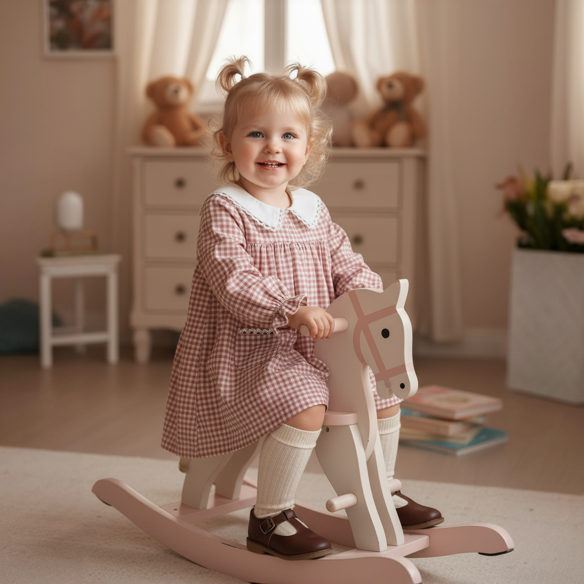 Dress- Pink Corduroy With Checks