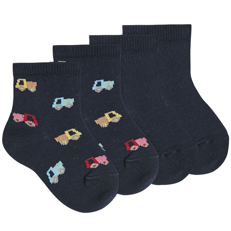 Socks - Navy Trucks - 2 Pack