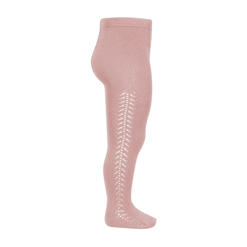 Tights - Warm Cotton Tights with Side Openwork