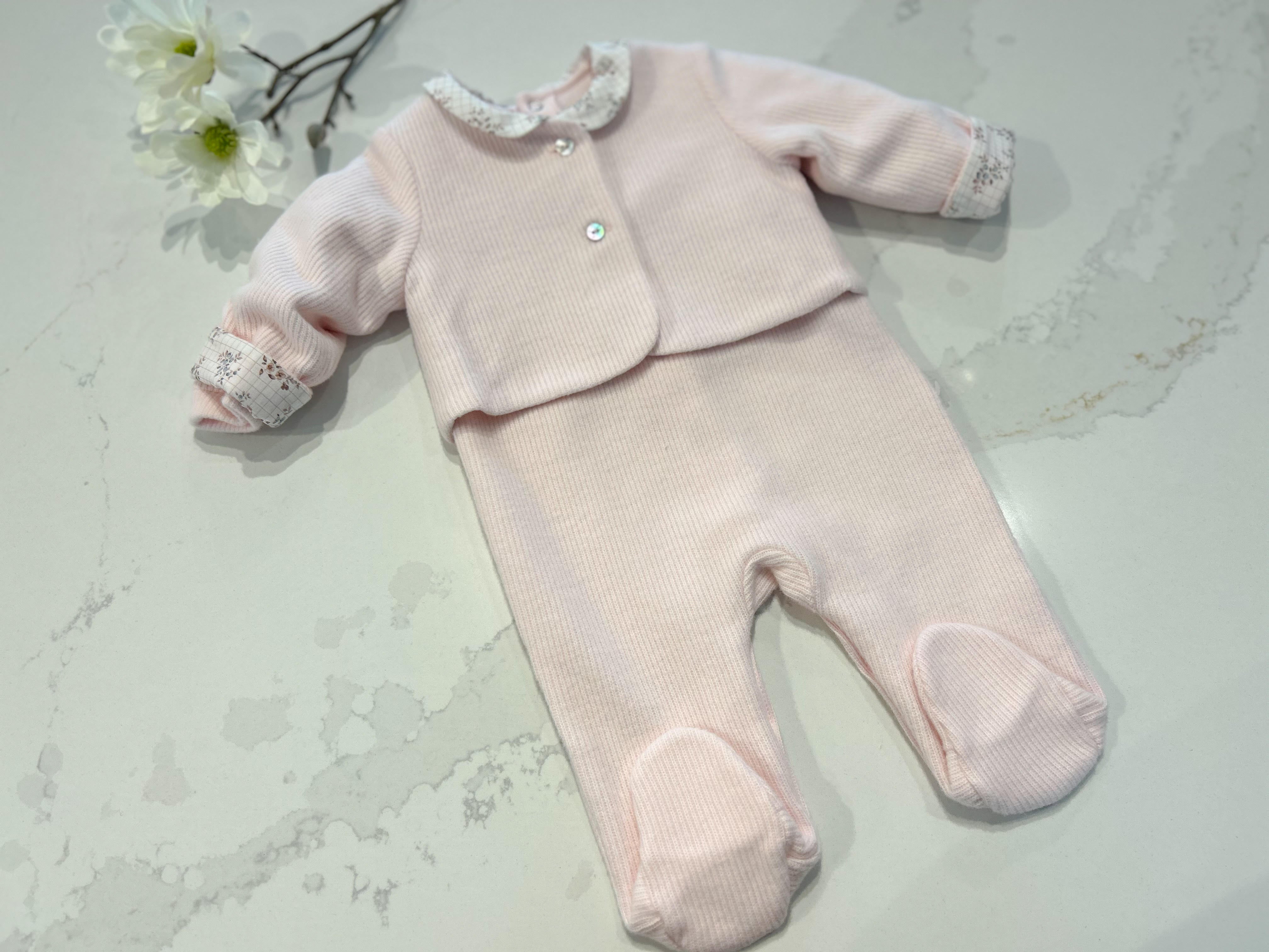 Babygrow - Ribbed Floral Set