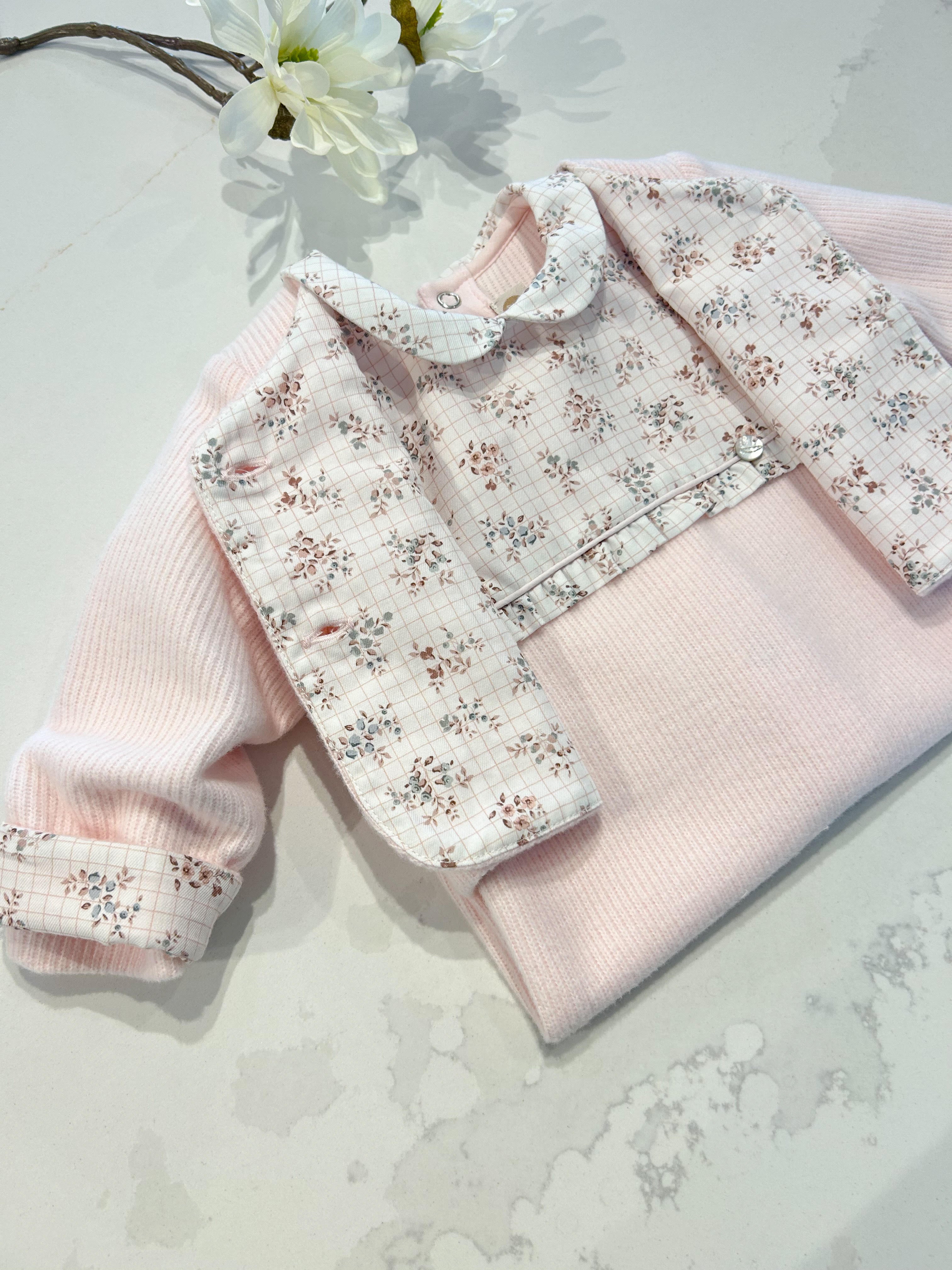 Babygrow - Ribbed Floral Set