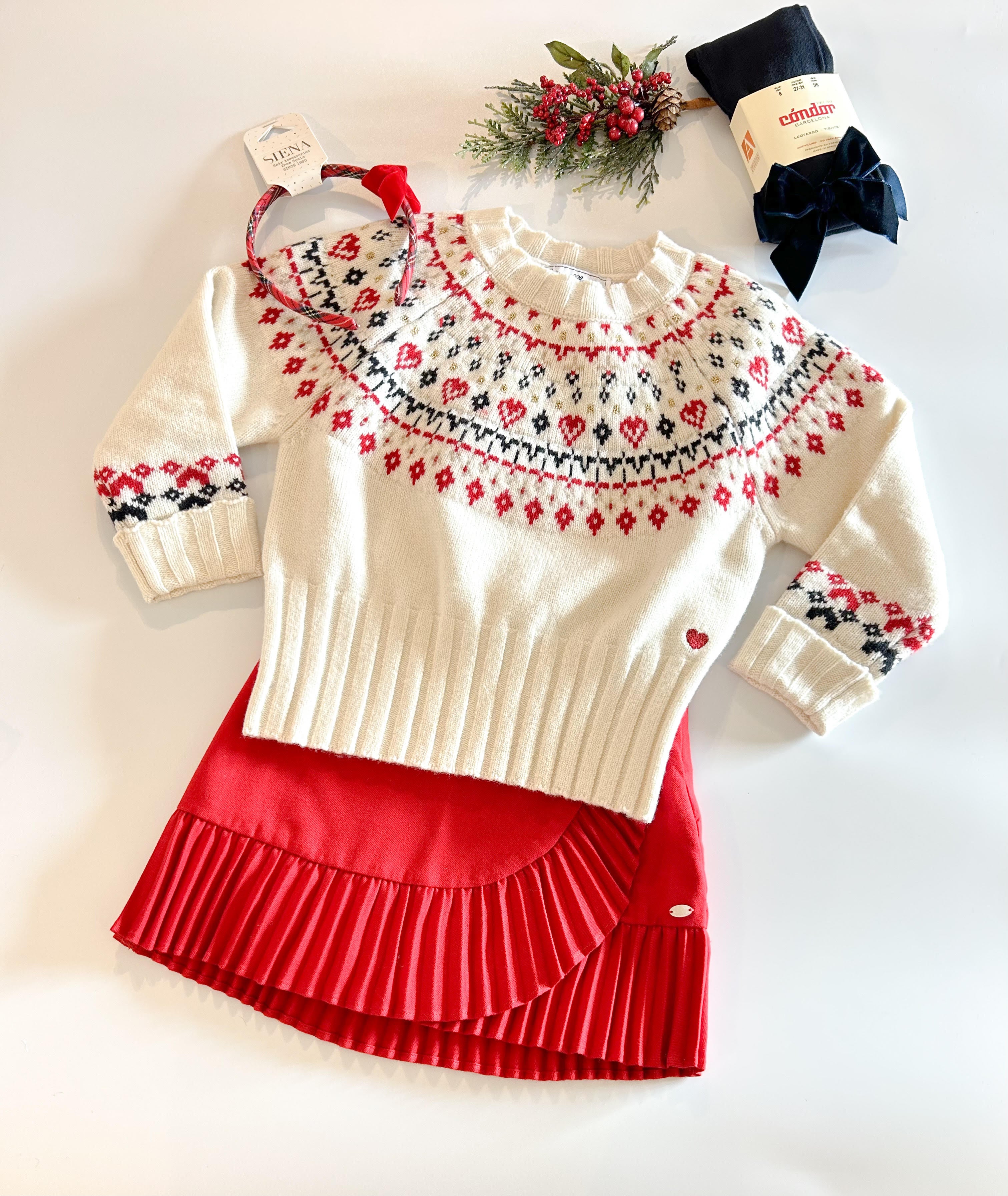 Pullover - Perlmuttfarbene Wolle mit Jacquardmuster