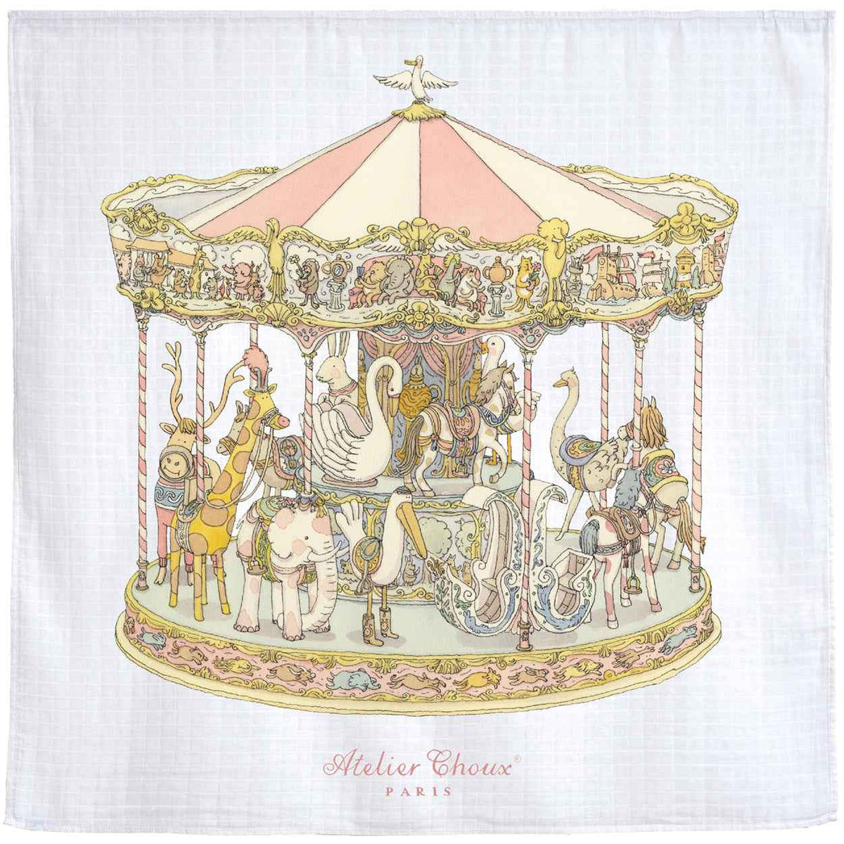 Muslin (Carrés) - Carousel Pink - Over The Moon