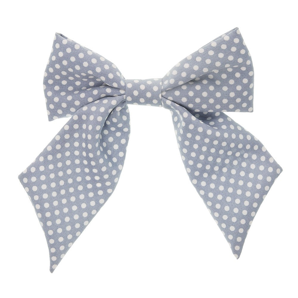 Large Polka Dot Hair Bow with duckbill clip - Siena