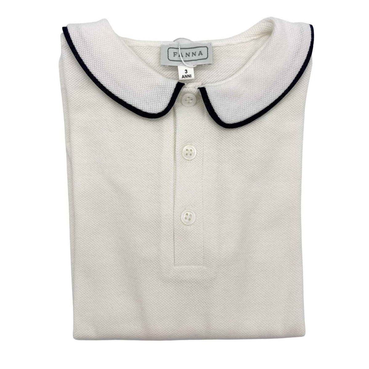 White Cotton Shirt with Trimmed Collar - Enzo - Over The Moon