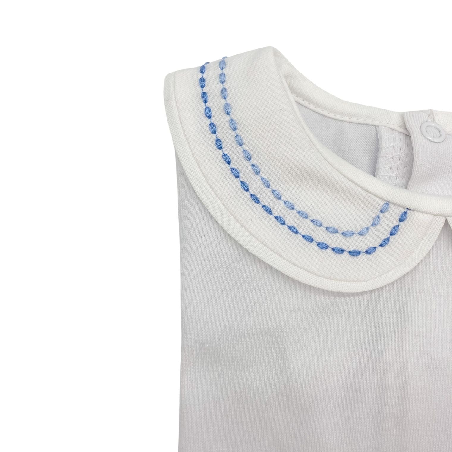 White Cotton Body with Embroidered Collar - Sam - Over The Moon