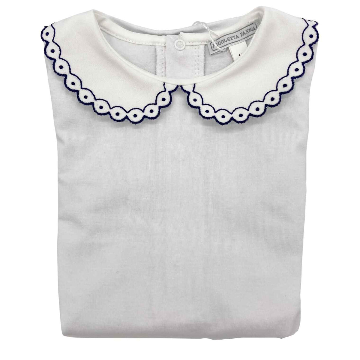 White Cotton Body with Embroidered Collar - Isabelle - Over The Moon