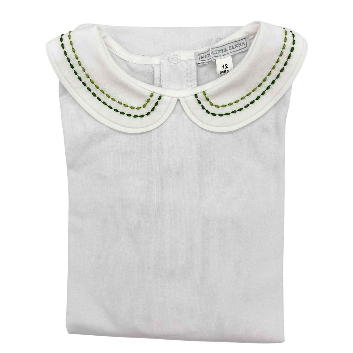 White Cotton Body with Embroidered Collar - Sam - Over The Moon