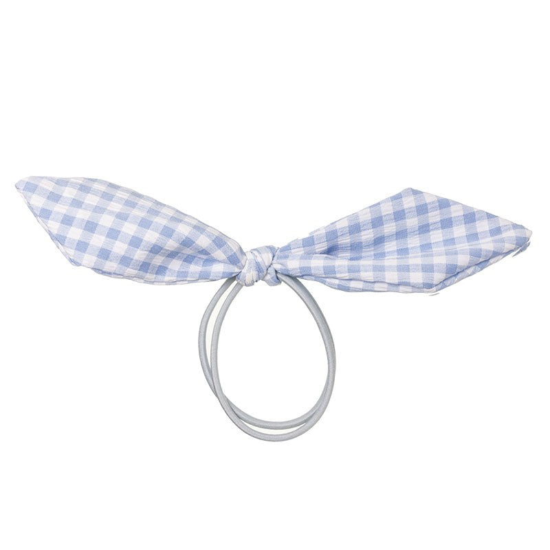 Vichy Knotted Scrunchie - Siena