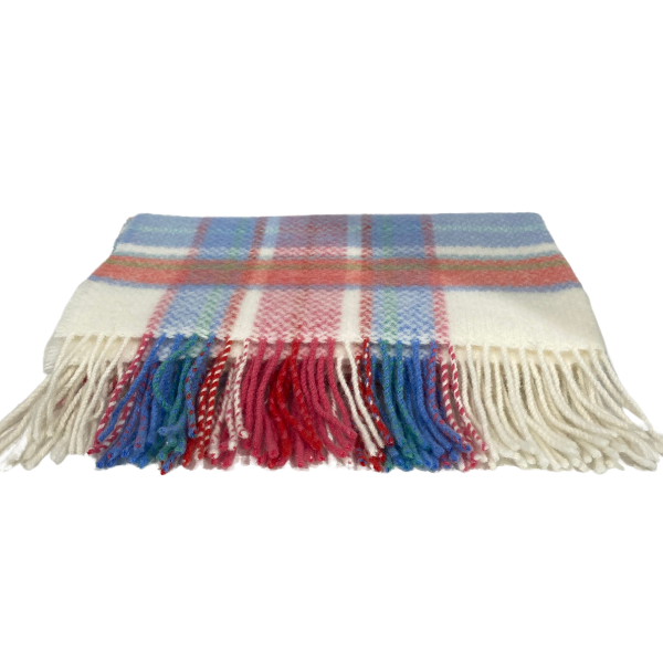 Irish Merino/Cashmere Baby Blanket - Border Check - John Hanly