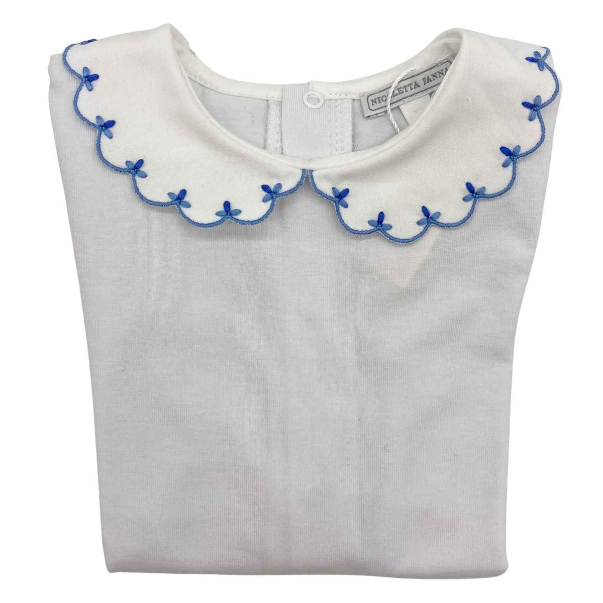 White Cotton Body with Embroidered Collar - Katie - Over The Moon