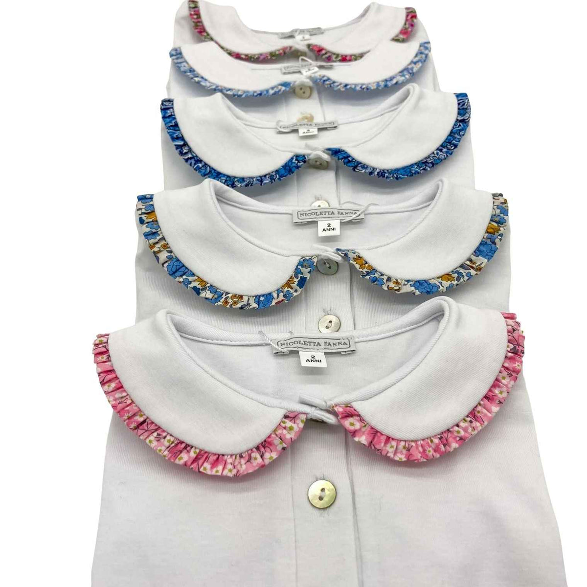 White Cotton Shirt with Embroidered Collar - Emilia - Over The Moon