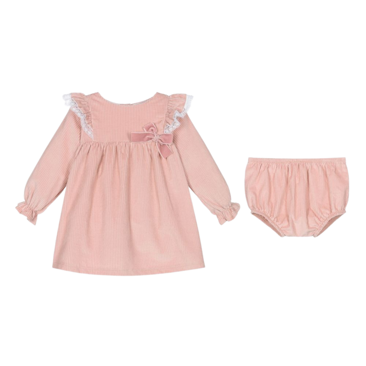 Pink Corduroy Dress Set - Over The Moon