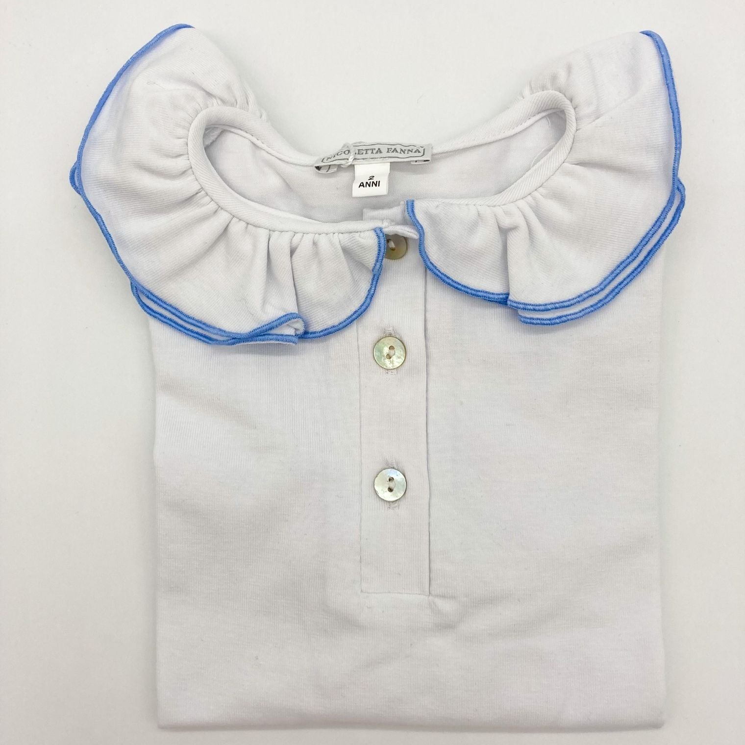 White Cotton Shirt with Embroidered Collar - Rosie - Nicoletta Fanna
