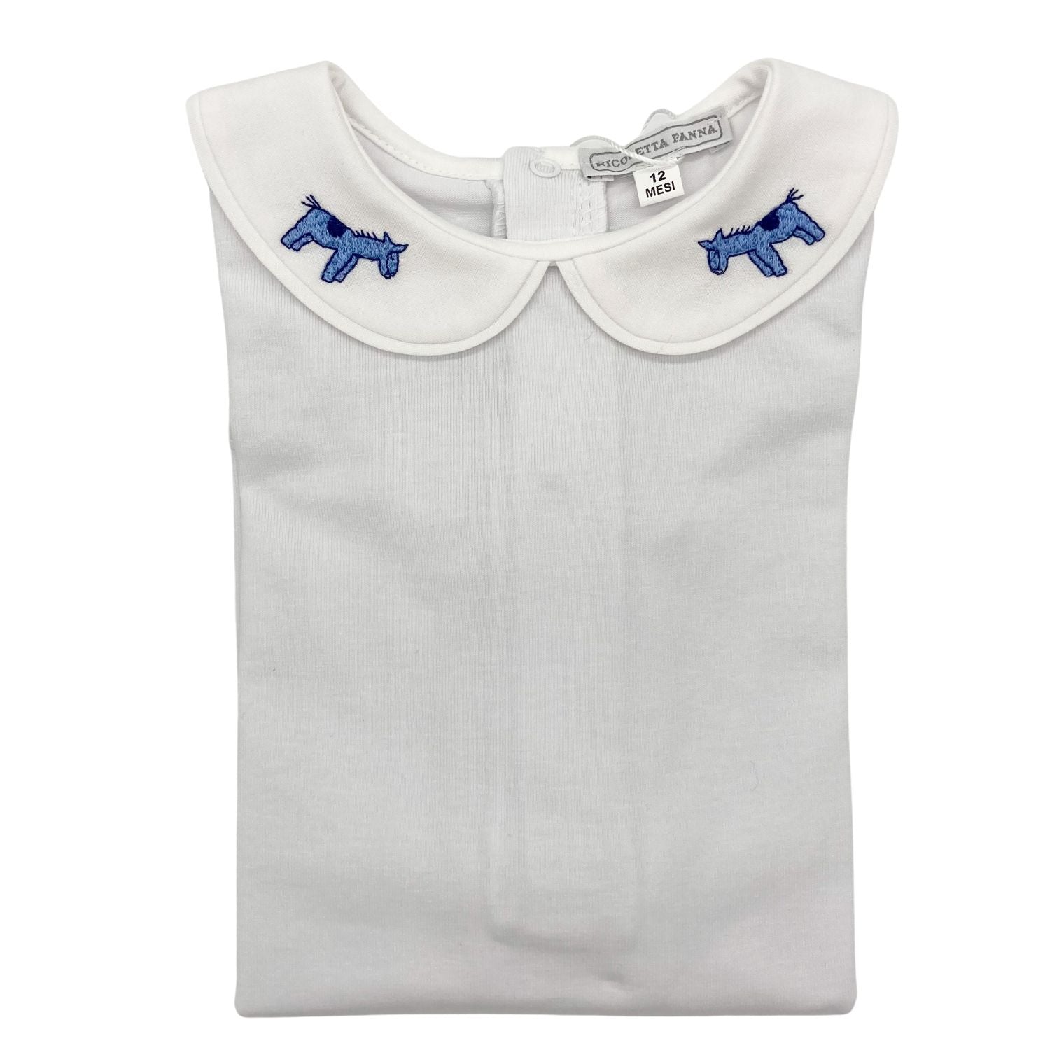 White Cotton Body with Embroidered Collar - Billy - Over The Moon