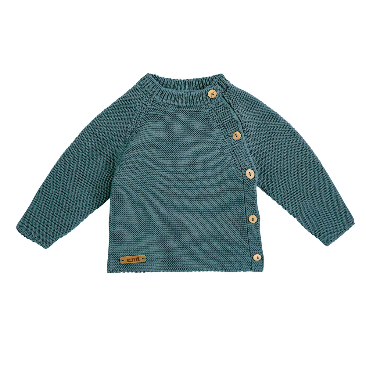 Garter Stitch Sweater buttoned at the front - Over The Moon