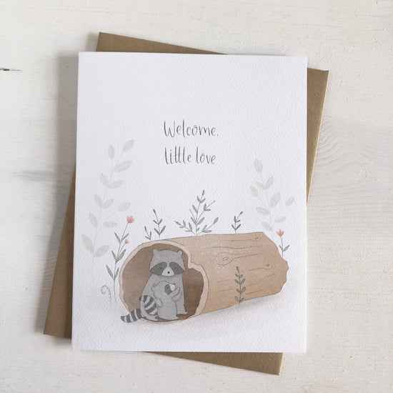 Greeting Card - Welcome Little Love - Over The Moon