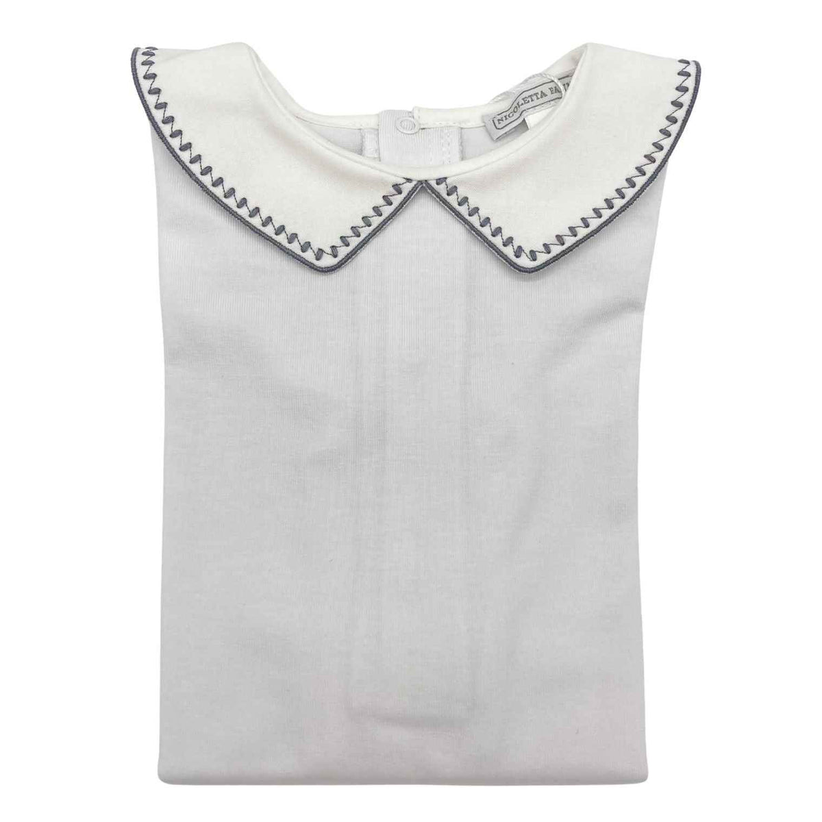 White Cotton Body with Embroidered Collar - Archie - Over The Moon