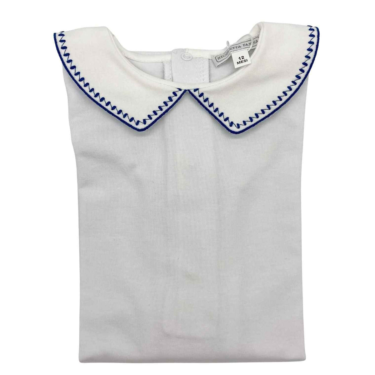 White Cotton Body with Embroidered Collar - Archie - Over The Moon